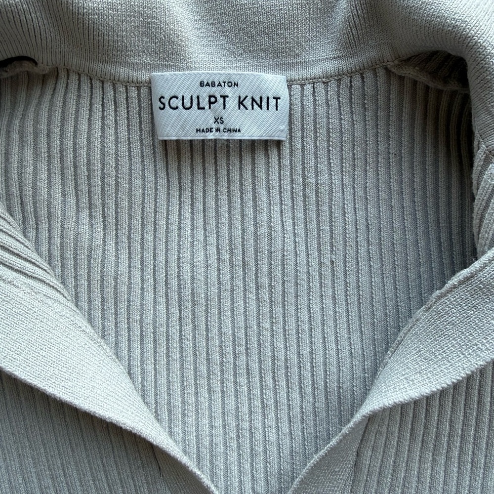 aritzia Cream Ribbed Collared Sweater - Picture 2 of 3